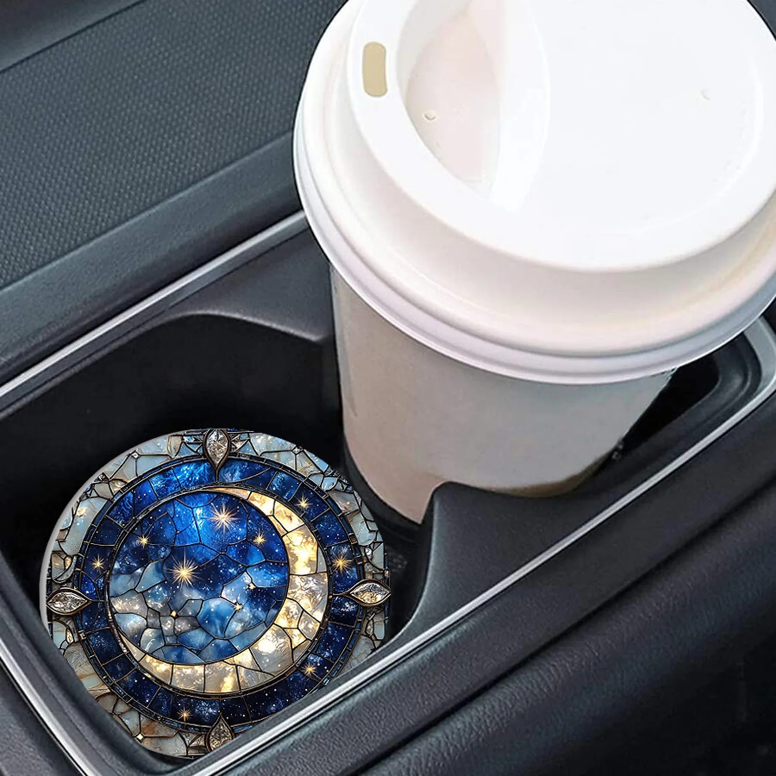 2 Pack Cup Pad Mat Coasters Car Interior Accessories Automotive Cup Holder Coasters Anti Slip Silicone Mat for Women Men