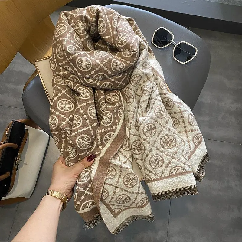 Thick Blanket Warm Cashmere Scarf for Women Luxury Winter Shawl Wrap Pashmina Bufanda Poncho Female Soft Bandana Foulard Echarpe