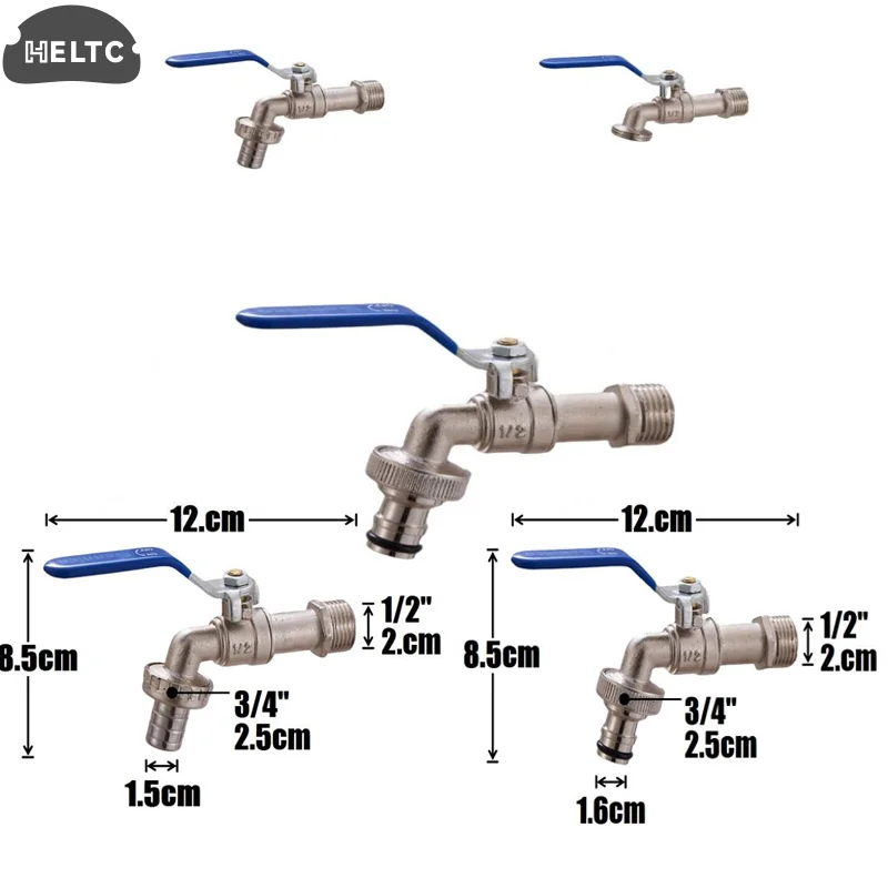 1 Piece Bathroom Faucet Blue Industrial And Home Irrigation Zinc Alloy Garden Bibcocks With Dual Nipple Outdoor Balcony Faucet