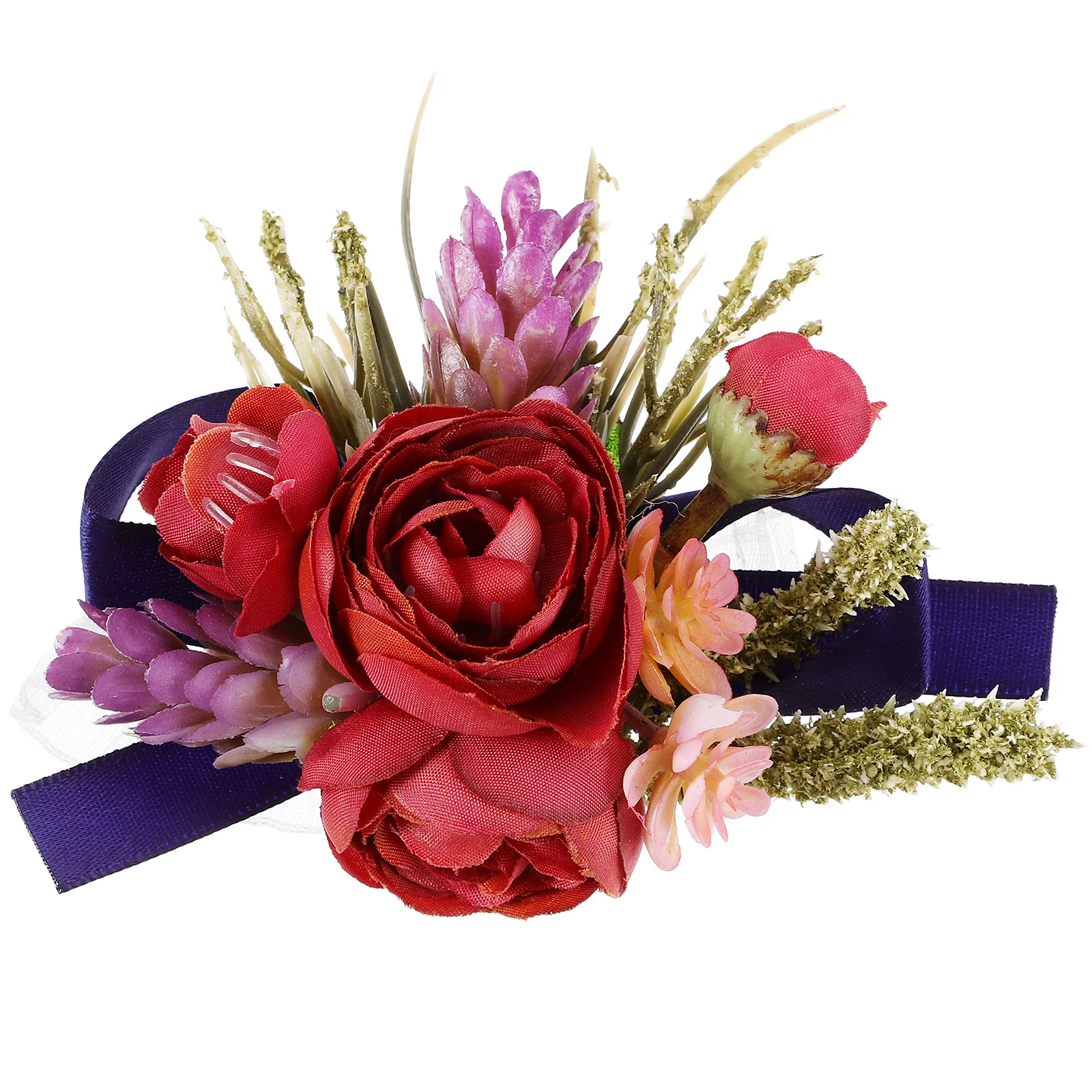 

2pcs Artificial Flower Wrist Corsage Bridal Bridesmaid Wedding Hand Wristlet Decor Lasting Polyester Bride Bridesmaid