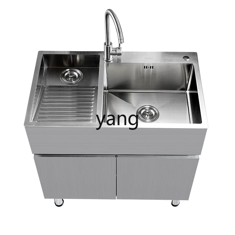 

yjq Stainless Steel Laundry Sink Cabinet Laundry Tub with Washboard