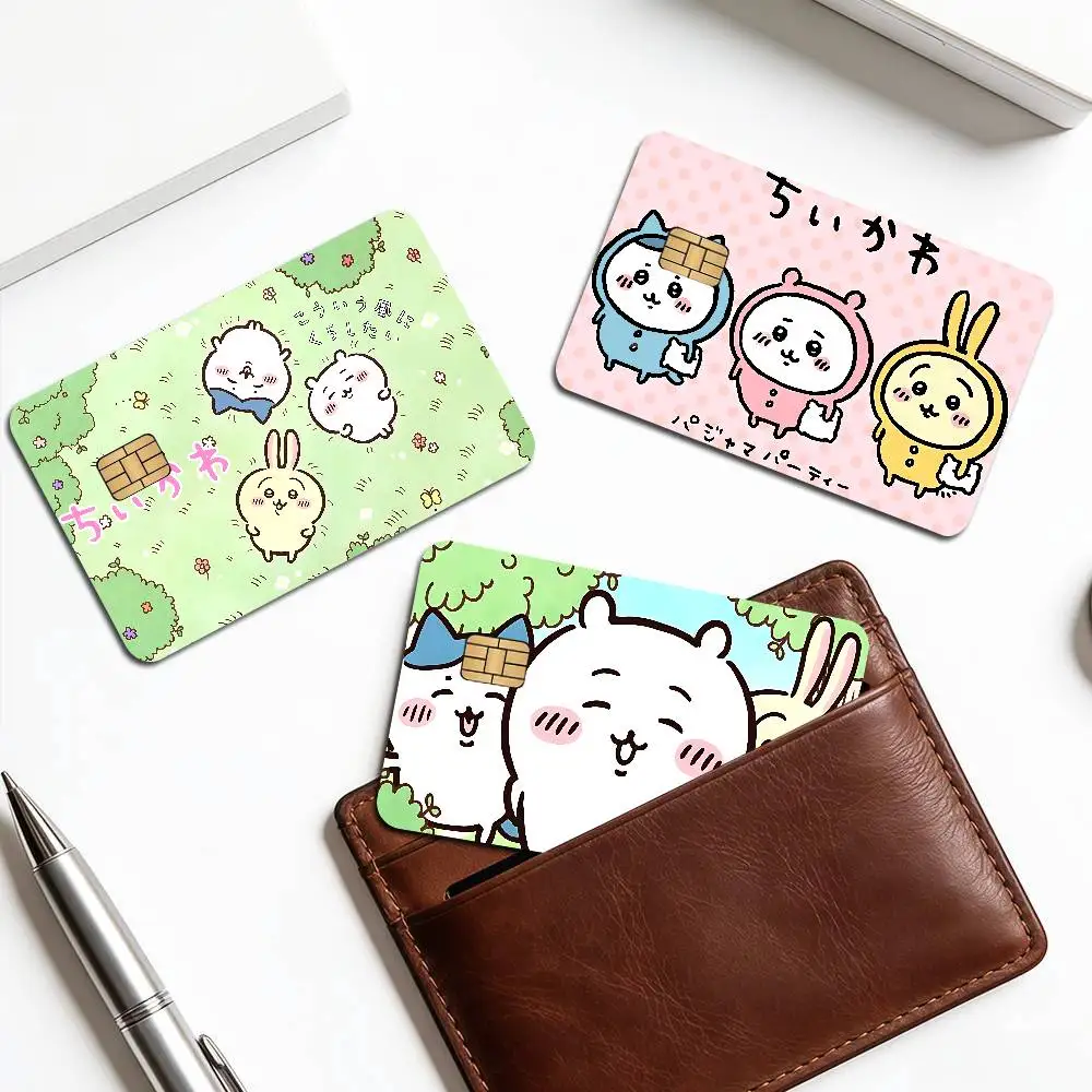 Cute Japanese C-Chiika-waE Usagi 2024 Anime Cartoon Skin Stickers Film Tape Case for Big Credit Debit Card Front Side