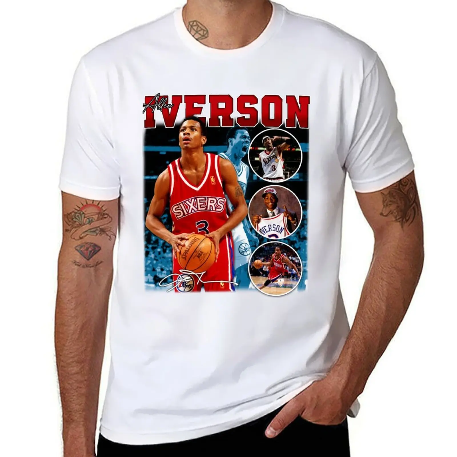 

Allen Iverson The Answer Basketball Legend Signature Vintage Retro 80s 90s Bootleg Rap Style T-Shirt funny t shirts man T-Shirt