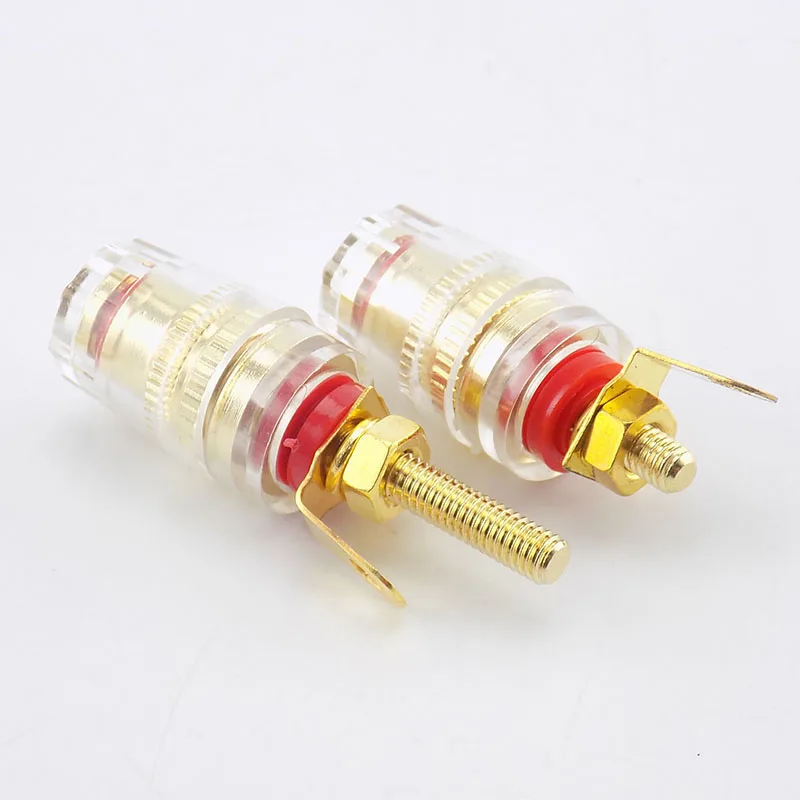 1/2pcs 4mm Banana Plug Connector Thread Medium Amplifier Speaker Spade Terminal Binding Post audio Socket RED black B4