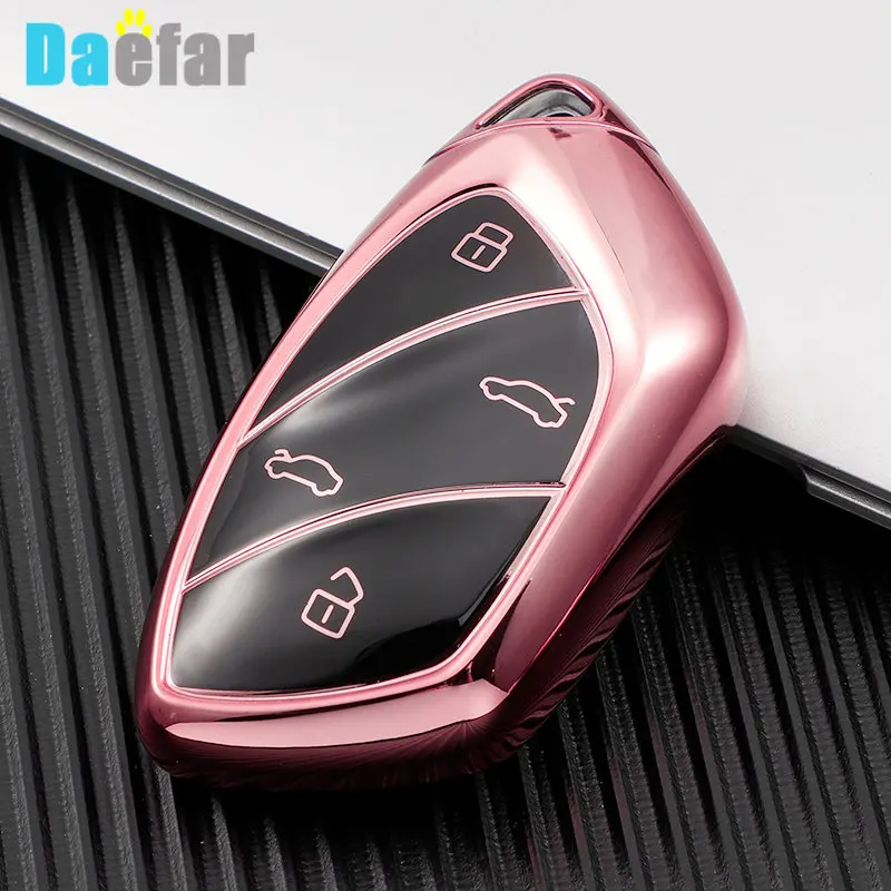 Soft TPU Car Key Case Cover For MG6 EZS HS EHS MARVEL X MARVEL R Electric Roewe RX5 I6 I5 RX3 RX8 ERX5 MG ZS EV2021 Keychain