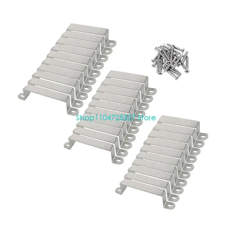 D8KF Fence Support Hardware Set for Post Reinforcement, Metal Repair Kit with Mounting Holes and 30 Count Pack for Yard and