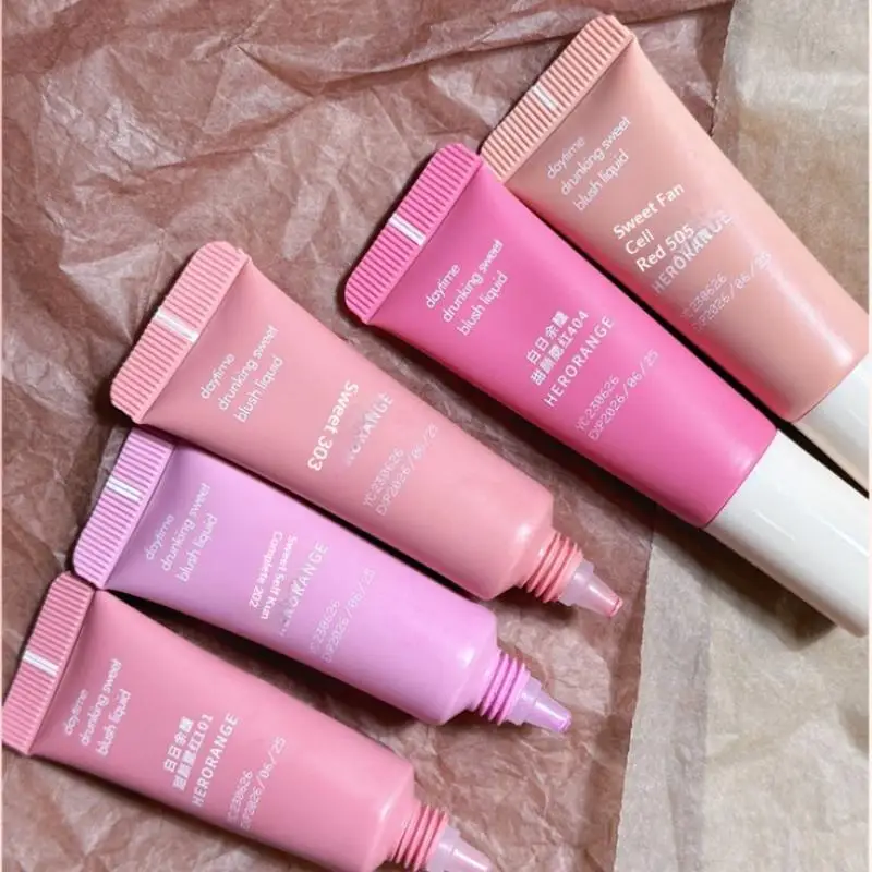 Herorange iluminando maquiagem bochecha blush pigmento tubo hidratante rouge blush cosméticos para rosto blush líquido duradouro