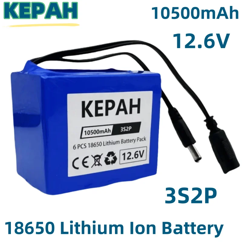 10500mAh 12.6V 3S2P battery 18650 Li-ion 10500m Ah Rechargeable batteries with BMS Lithium Battery packs Protection Board