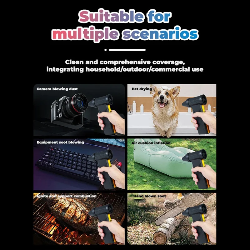 A85I-Electric Air Blower Turbo Jet Fan 160000 RPM Brushless Motor Turbo Violent Fan USB Rechargeable Powerful Air Dust Blower