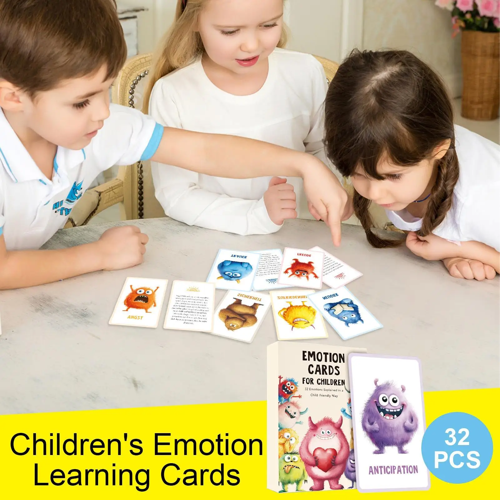 Emotion Cards For Kids Toddler Realistic Picture Feelings Cards Educational Learning Flashcard Compact For Kid Girls Boys