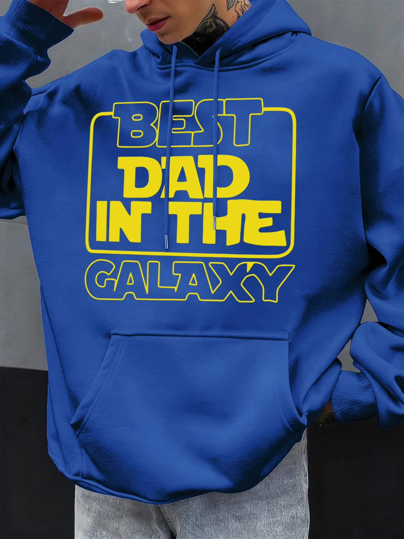Best Dad In The Galaxy Print Herren Hoodies Hip Hop All-Match Hoodie Herbst Fleece Hoody Pocket Man Sportswear Mode Kleidung