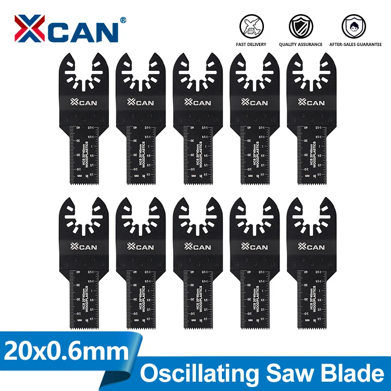 XCAN 1/10/20/50pcs 20mm Oscillating Saw Blades High Carbon Steel Multi-Function Saw Blade Multitool Blades Set for Wood Cutting