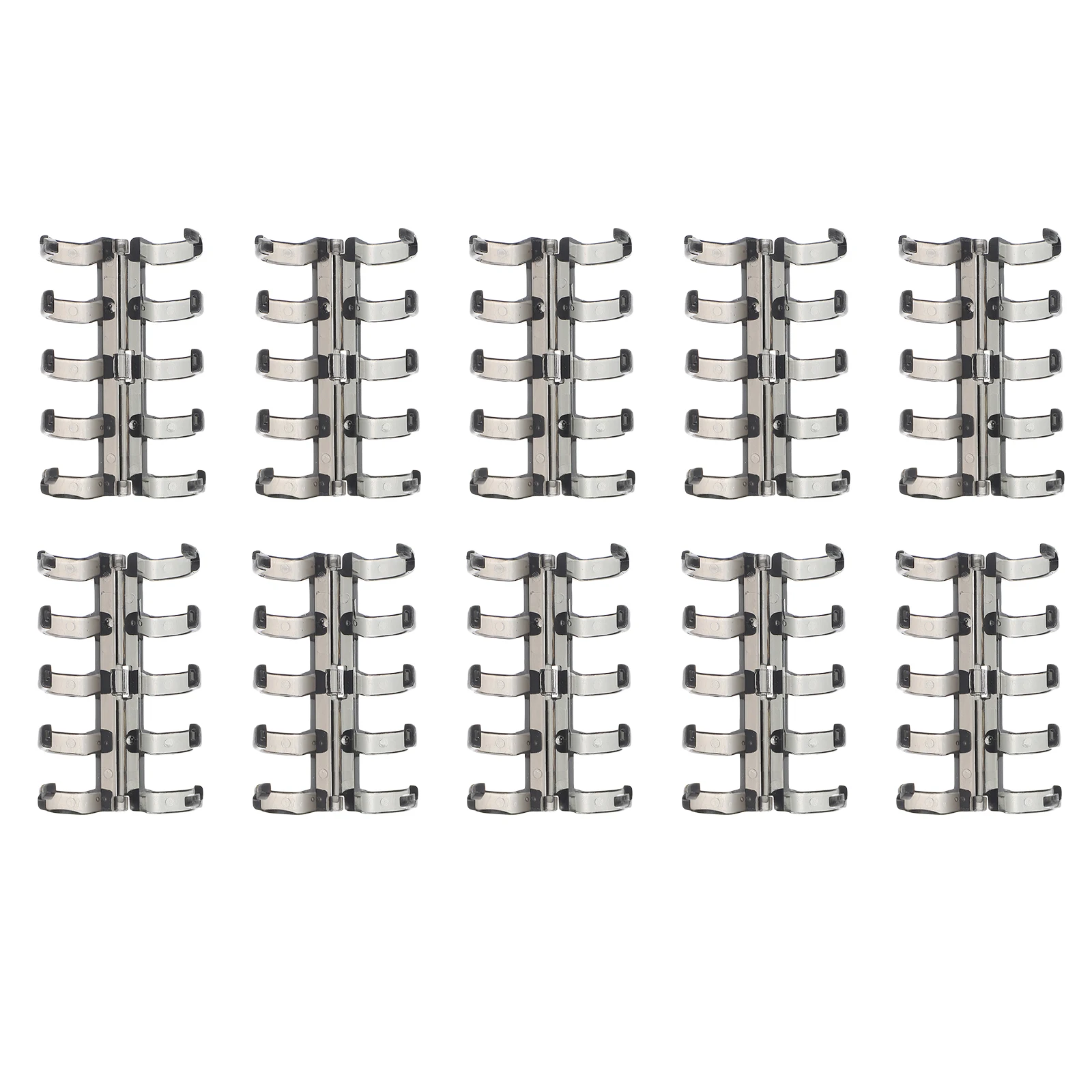 

10pcs Binder Rings Plastic Binders Black Clips Folder Segmented Buckle Loose Leaf Notebook Organizer Household Binders