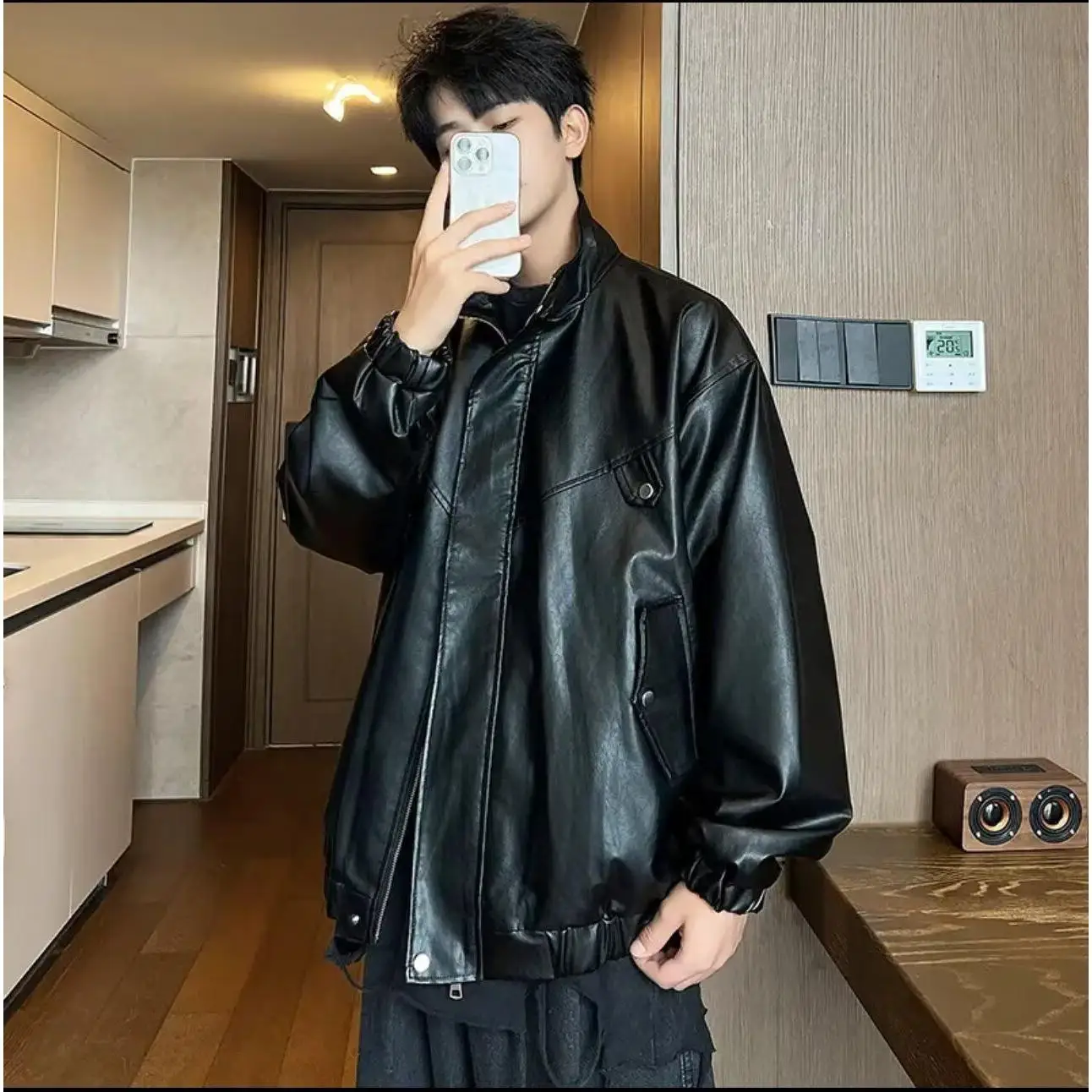 

Мужская куртка из искусственной кожи в американском ретро-стиле, весенне-осенняя, модный дизайн, для пар, повседневная, стильная верхняя одежда