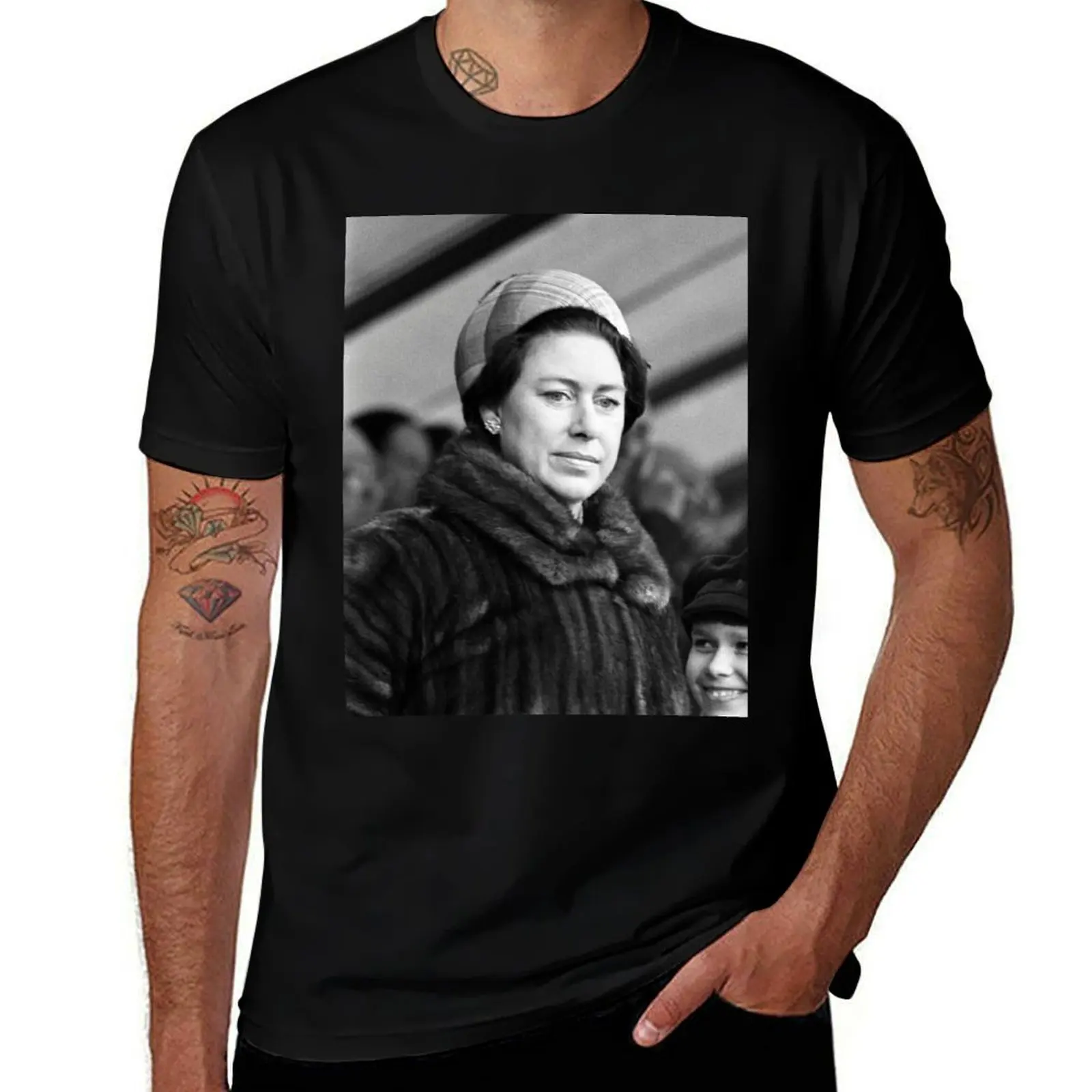 

HRH Princess Margaret and Lady Sarah Armstrong-Jones 1976 T-Shirt plain luxury designer big and tall t shirts for men