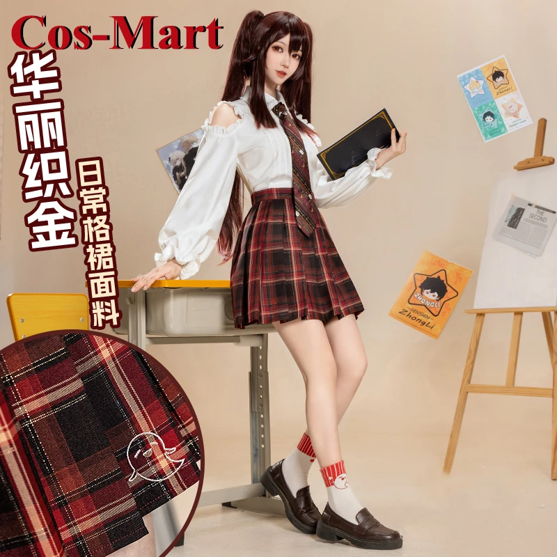 Cos-Mart Game Genshin Impact Hu Tao Cosplay Costume Lovely Sweet JK Uniform Daily Wear Activity Party Role Play Clothing S-XL