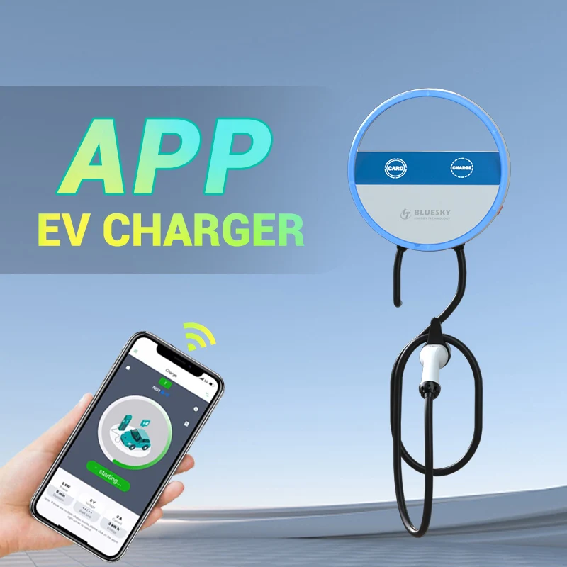 AC Electric Vehicle Wall-mounted Fast Charging Station 3.5kW with Type 1/2/GBT Connectors for Home & Commercial Use