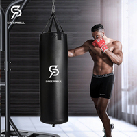 100/120cm Unfilled Heavy Punching Bag Professional Boxing Sandbag with Hanging Accessorie for MMA Muay Thai Kickboxing Taekwondo