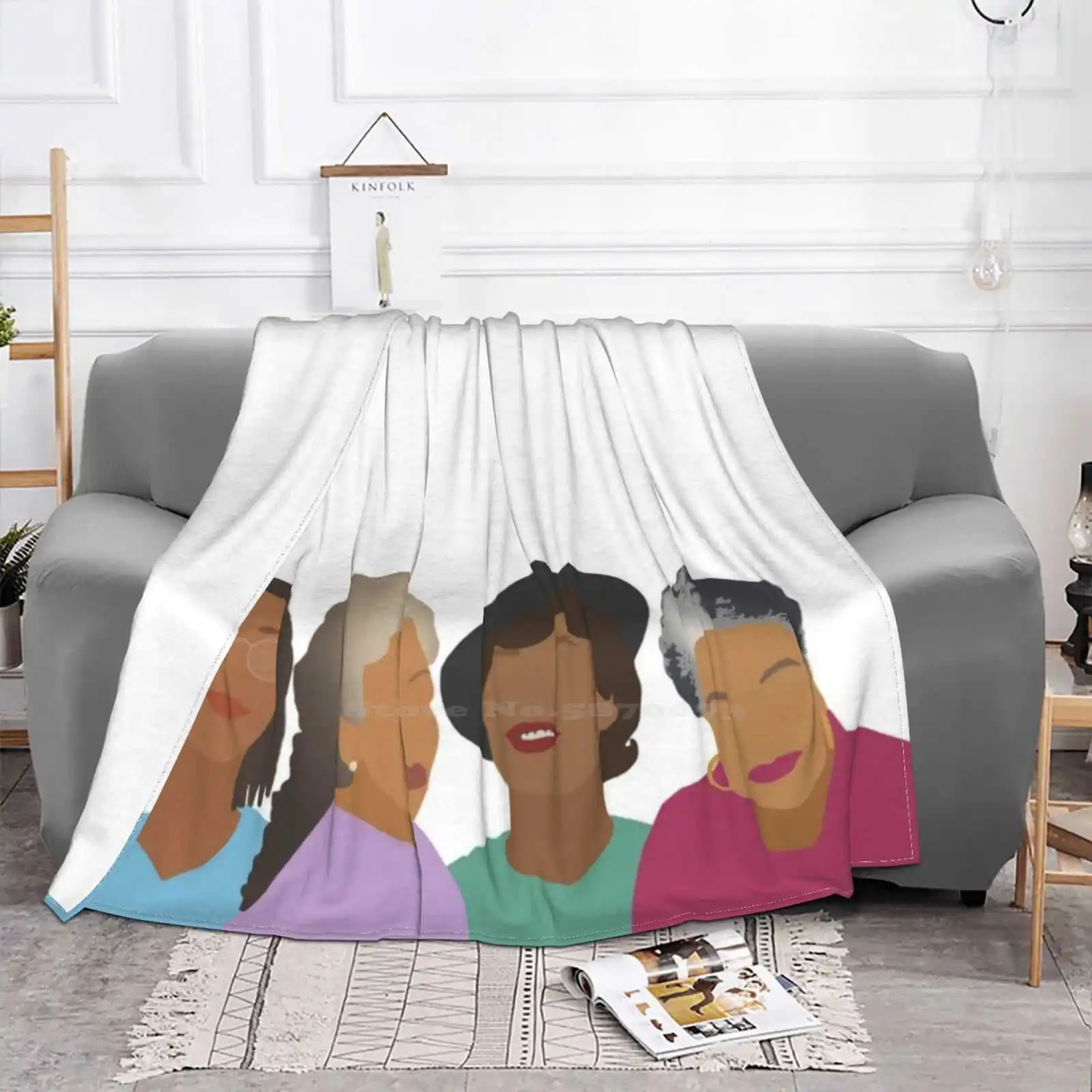 Squad Goals-Queens Of African American Literature Fashion Soft Warm Throw Blanket Ladies Women Literature Books Color Purple