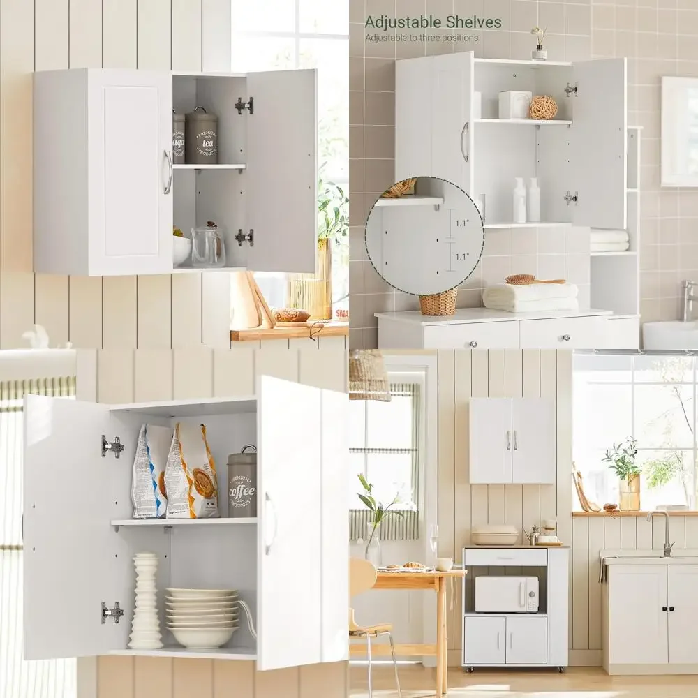 Laundry Room Wall Cabinet, Bathroom Medicine Storage, Garage Wall Organizer, Linen Tower for Bath Accessories