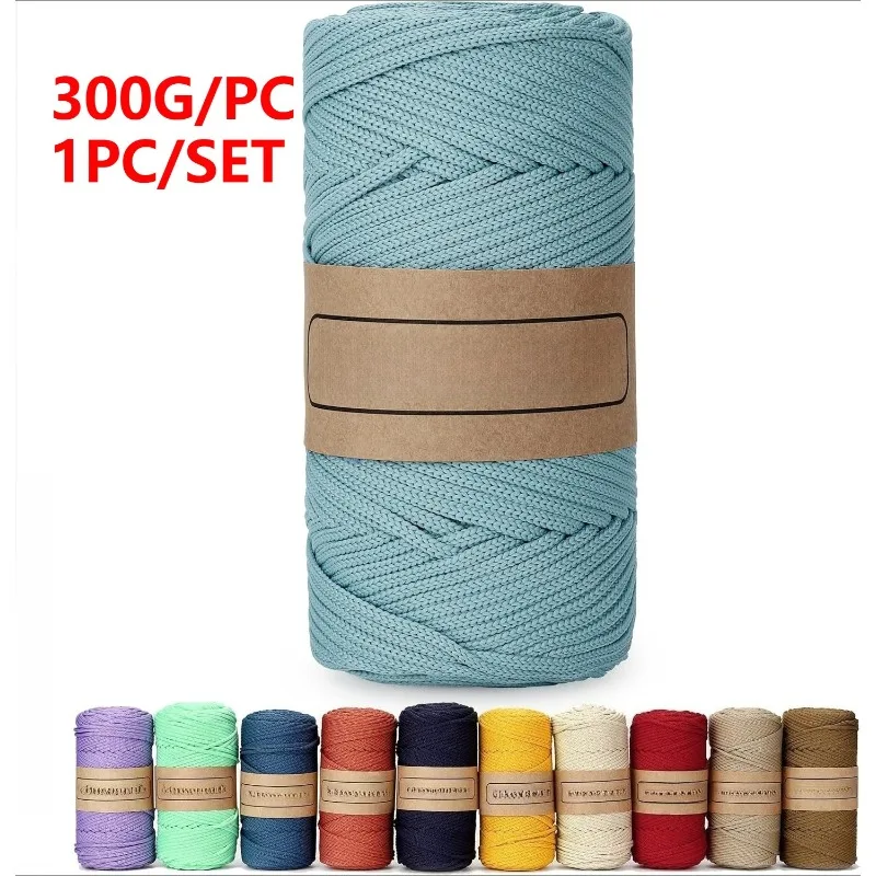 

300 г 1 шт. 130 м 4 мм полиэфирная тканая нить круглый крючок пряжа для вязания для сумок ковер ремесла шапки аксессуары полиэфирная трубчатая пряжа