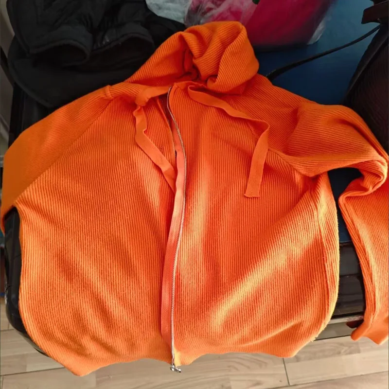Cárdigan de punto nuevo para mujer, cárdigan con capucha a la moda para mujer, abrigo con cremallera, prendas de punto, suéter con capucha, chaqueta cárdigan