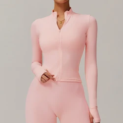 Women Zip Fitness Yoga Shirt Winter Warm Gym Top Woman Yoga Long Sleeve Sports Jacket Activewear Running Coats Workout Clothes