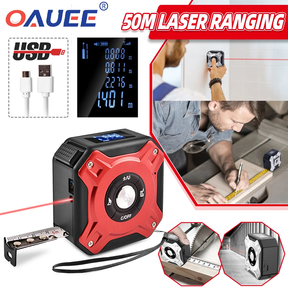 Laser Tape Measure Laser Distance Meter Metro Laser Rangefinder With Roll Cord Construction Roulette Professional Measuring Tool