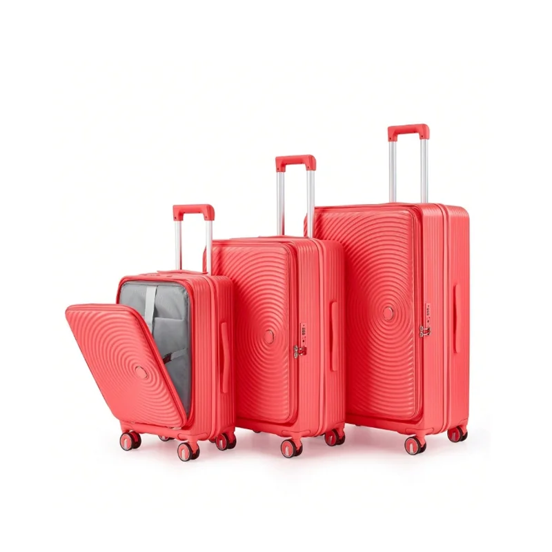 2024 PU Leather Spinner Suitcase Trolley Luxury Brand Check In Cabin Rolling Luggage With Wheels