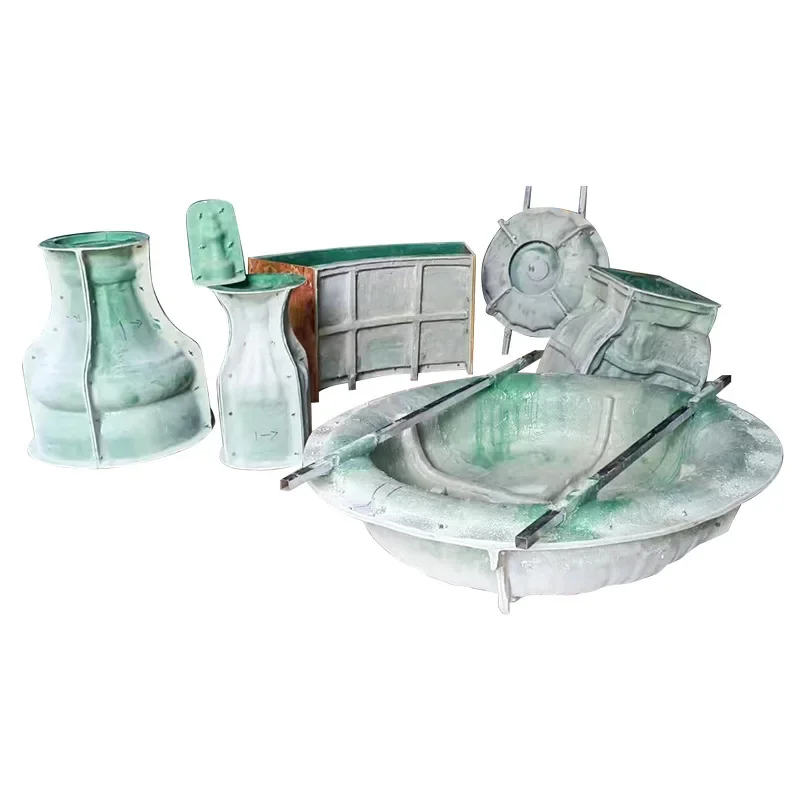 The fourth floor of  cement fountain flower pot mold can be spliced into  courtyard of  villa hotel