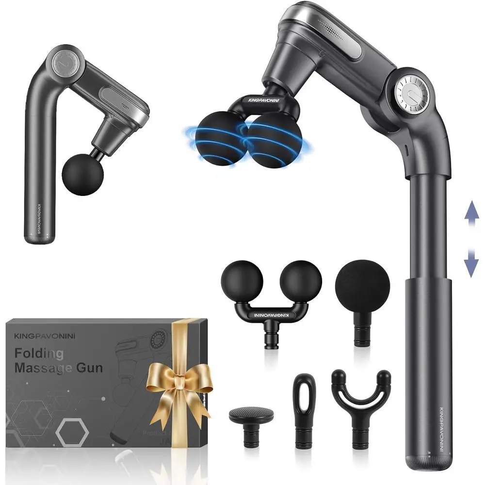 

Dual-Ball Massage Gun with Adjustable Handle for Deep Tissue Relief and Portable Percussion Massage for Men and Women