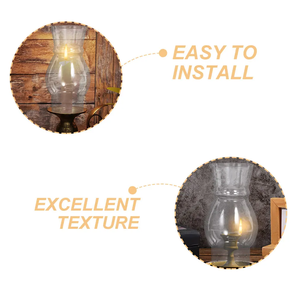 

2Pcs Oil Lamp Chimney Clear Glass Shade Retrofit Replacement for Lamps Vintage Oil Lamp Cover Accessories