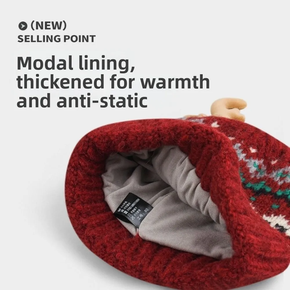 Nouveau chapeau de cerf tricoté Protection des oreilles Festival chaud chapeau de bois de noël coupe-vent élastique oreille rabat chapeau en plein air