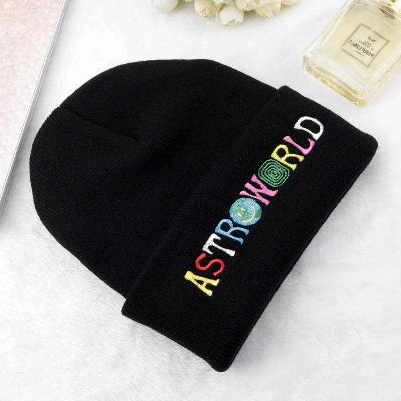 Beanie ASTROWORLD Knitted Hat Embroidery Astroworld Ski Warm Winter Unisex Skullies Beanies