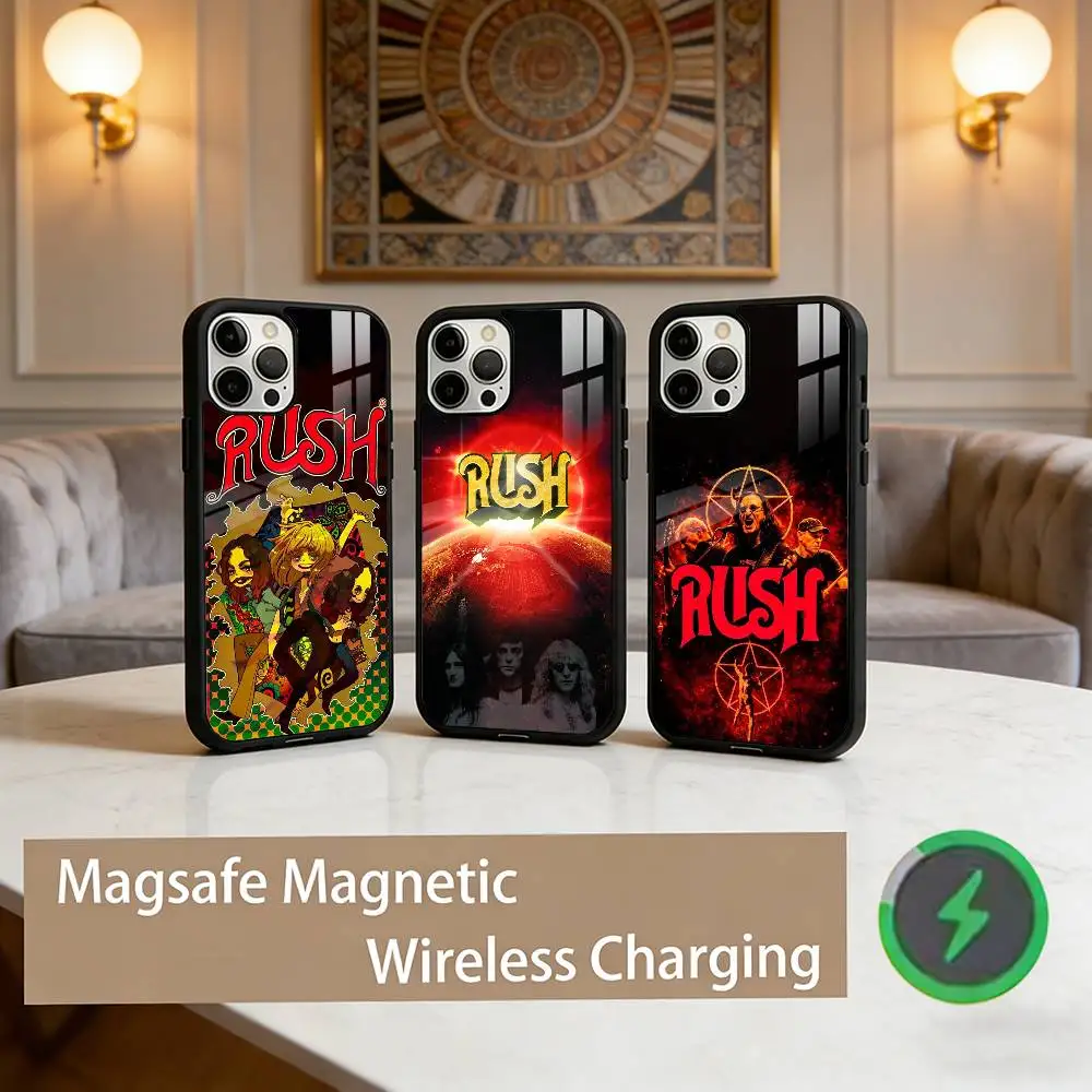 

Rush Rock Band Logo Phone Case For iPhone17,16,15,14,13,12,11 Plus,Pro Max Magnetic For Magsafe Wireless Charging