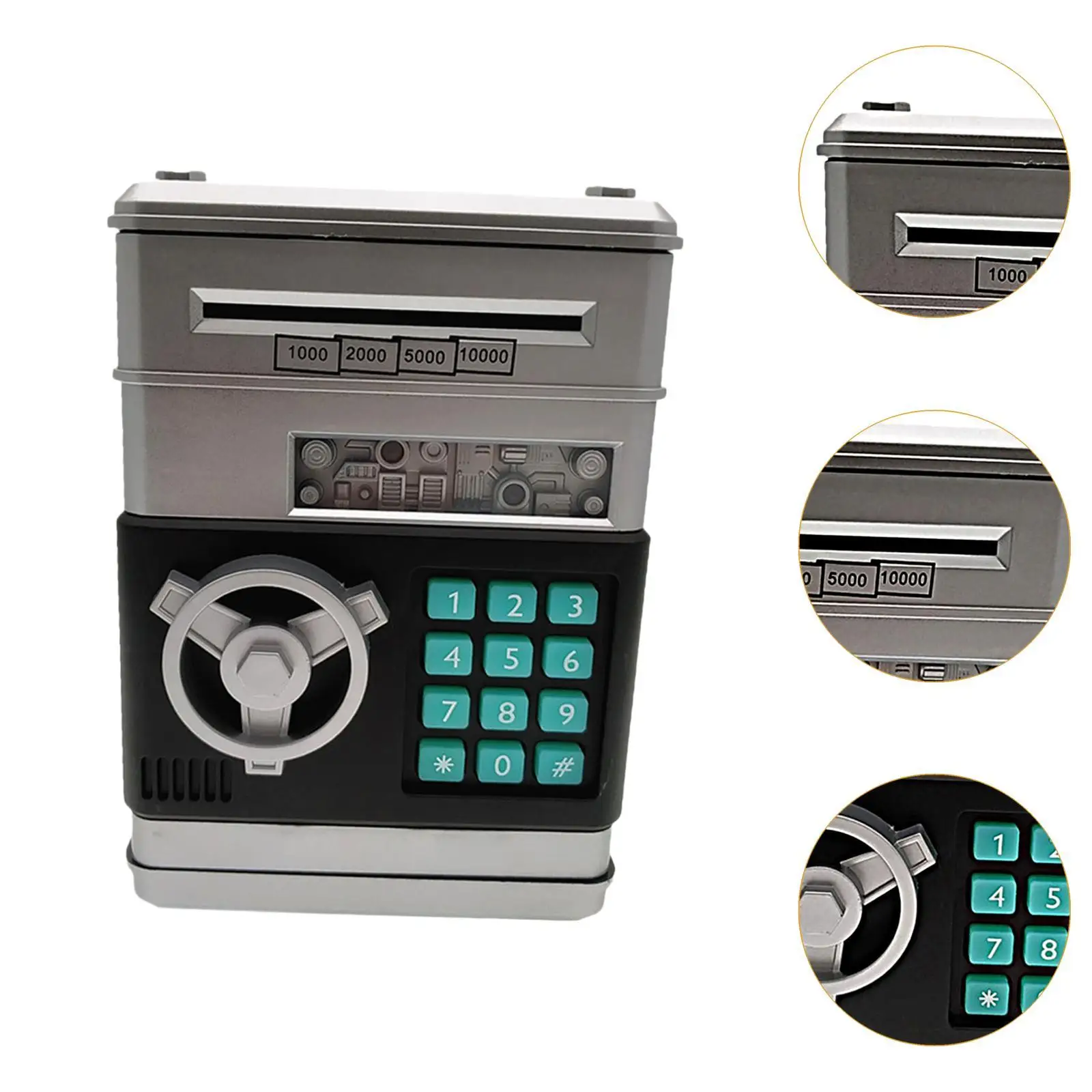 Tirelire ATM pour enfants, tirelire électronique, développement précoce, récipient d'argent, boîte d'économie d'argent, pour les 3 4 5 6 7 8 ans, cadeaux