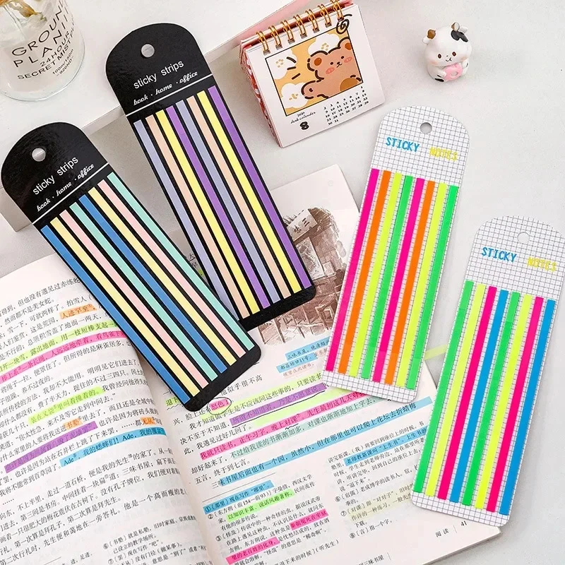 1/2/3/4bag Color Stickers Transparent Fluorescent Index Tabs Flags Sticky Note Stationery Children Gifts School Office Supplie