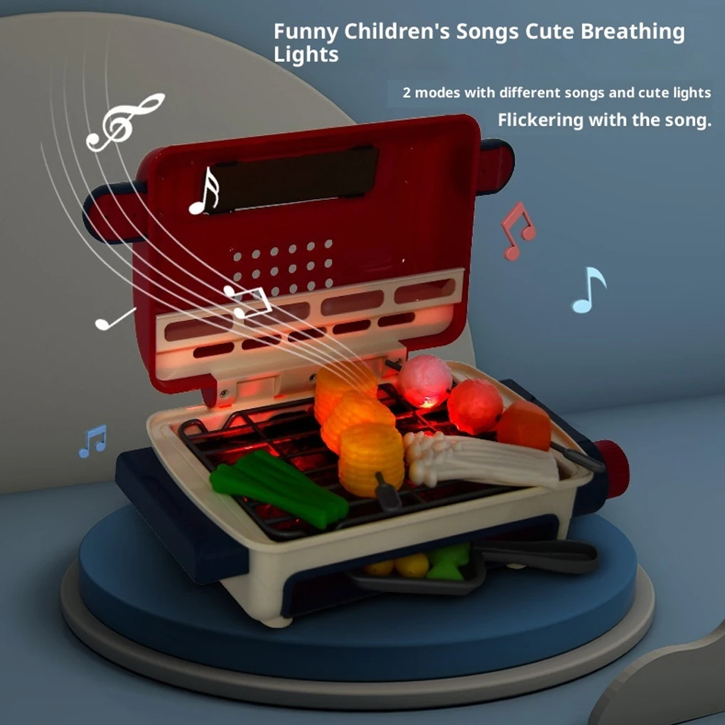 الوجبات السحرية للأطفال المطبخ الحسي شواء شوايات واقعية أطعمة متغيرة الألوان أسياخ ABS متينة والتوابل التظاهرية