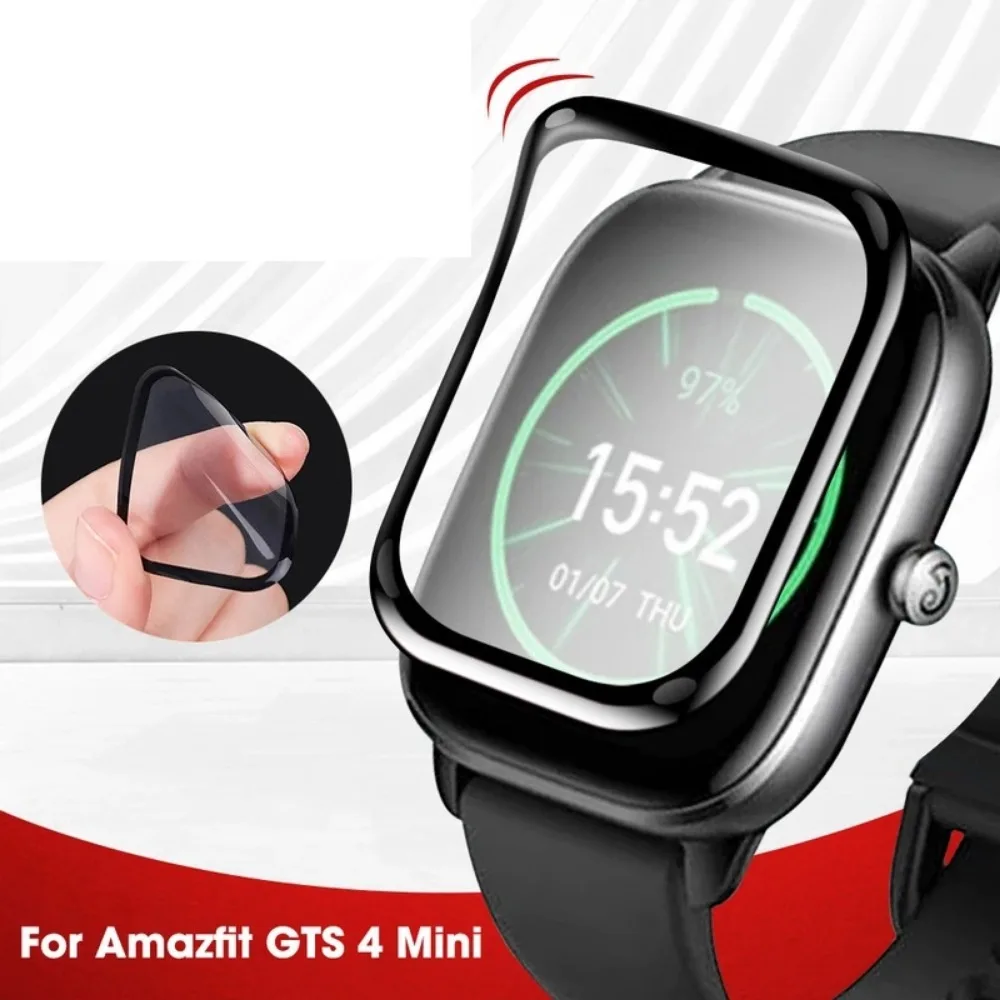 Protetor de tela pmma para huami amazfit gts 4 gts4 mini 3d nti-risco capa completa filme protetor de tela acessórios de relógio inteligente