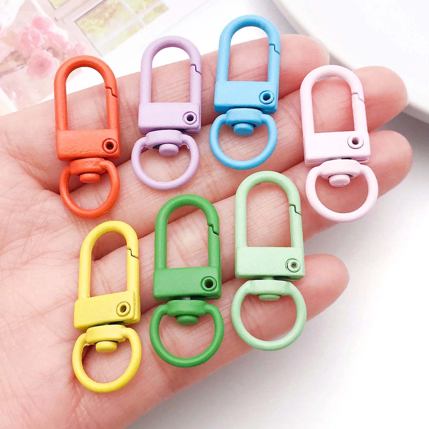 20pcs 12*32mm Colorful Swivel Dog Buckle Door Buckle Alloy Lobster Clasps, Keychains for DIY Jewelry Making Accessories image 5