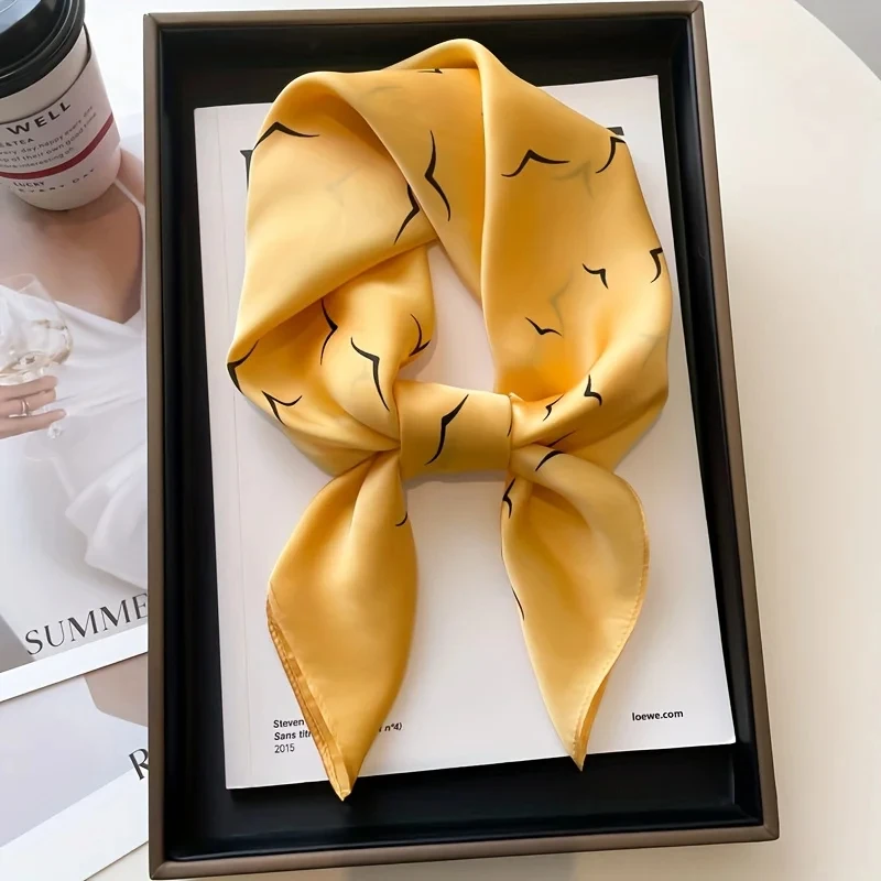 Luxury Brand 2024 Skinny Neckerchief Scarf For Women Satin Silk Ribbons Bandana Ladies Neck Tie Wrist Wrap Shawl Echarpe