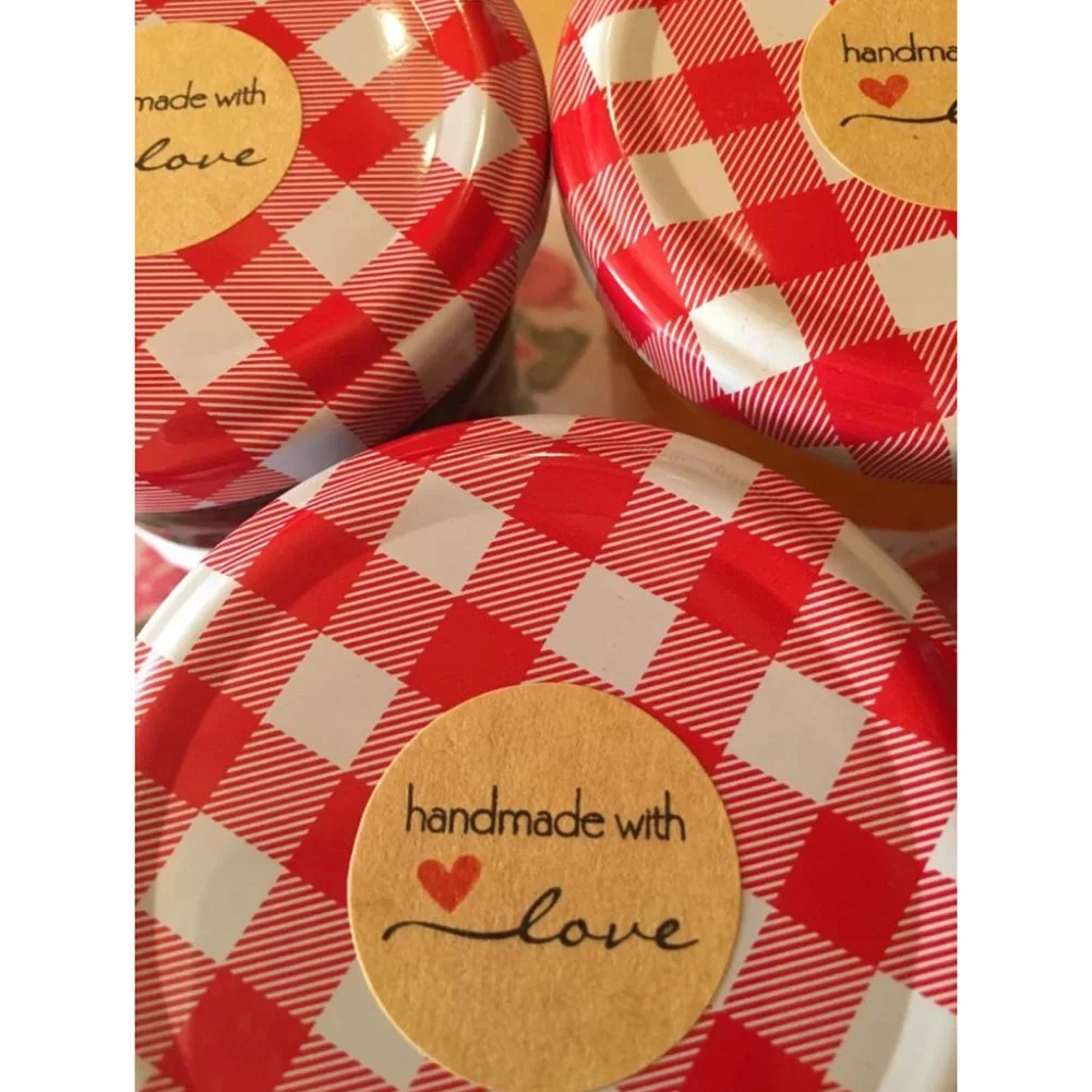 500pcs 1.5Inch DIY Hand Made Handmade With Love Label Wedding Stickers Adhesive Sticker Kraft Round Labels Wholesale price