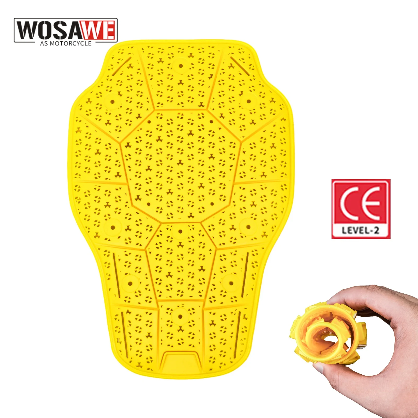 

WOSAWE Motorcycle Back Protector Armor CE 2 Level Certification Body Protection Motorbike Motocross Racing Built-in Back Armor