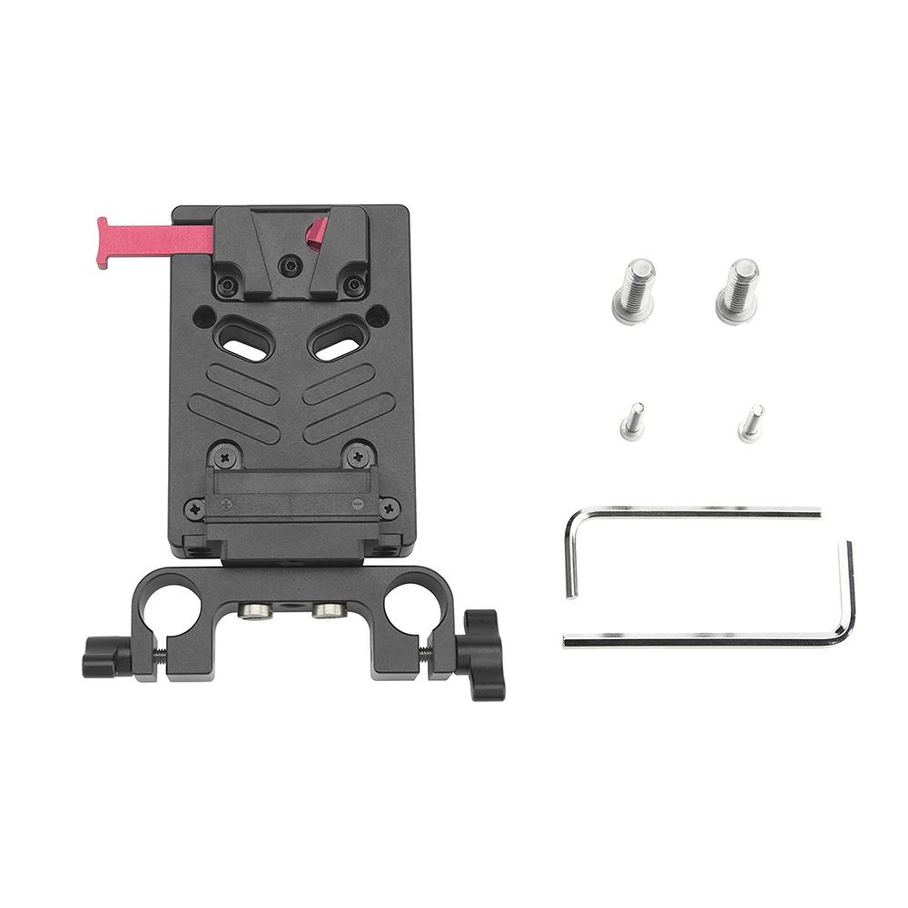 

NITZE V Mount Battery Plate With 15mm Rod Cclamp for DSLR Camera Cage Rig - N21-D7