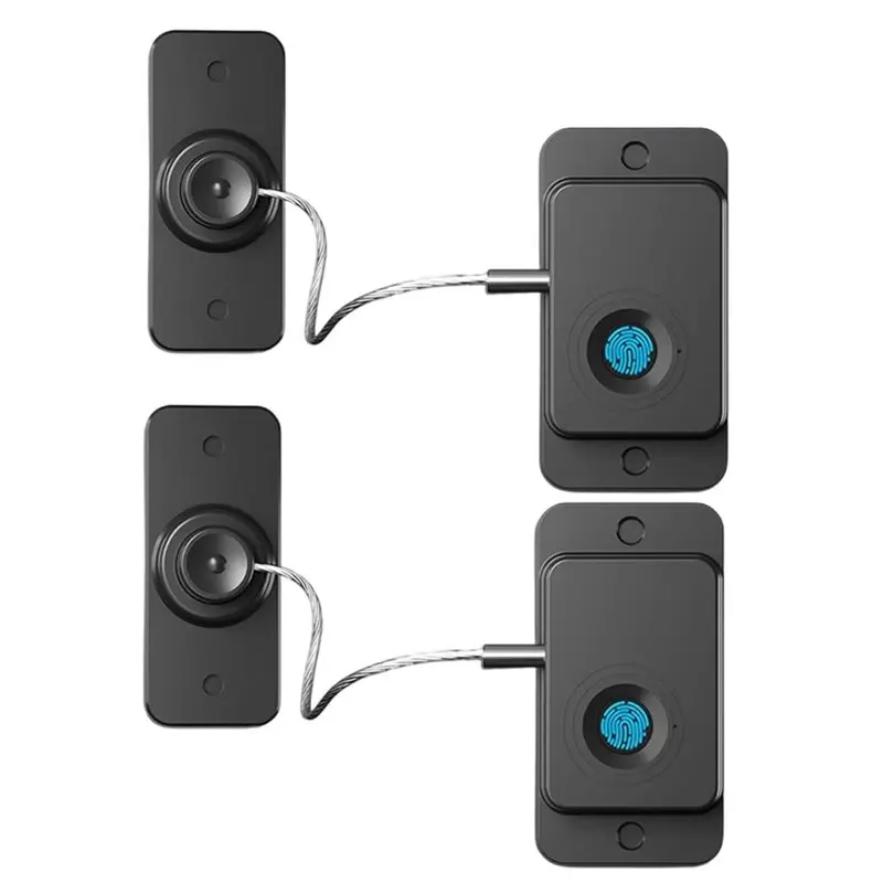 

AB41-Emergency USB Enabled Fingerprint Refrigerator Lock 2 Pcs No Drill Child Safety Biometric Lock For Adults& Teens 20 Users