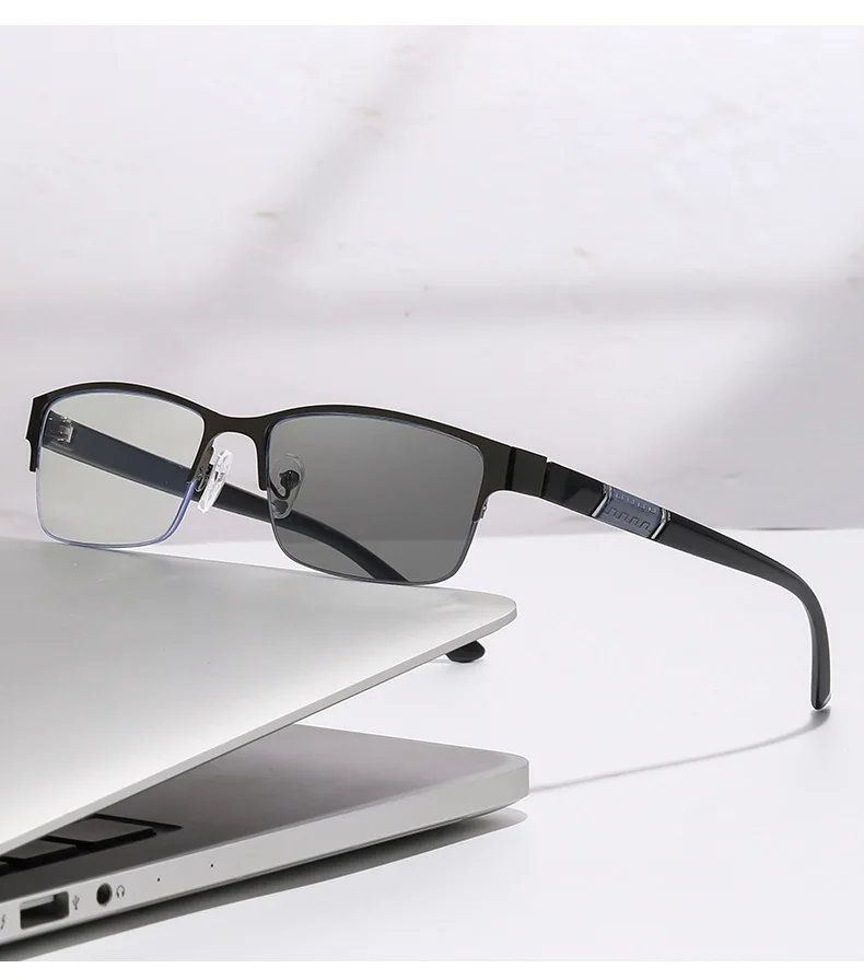 Multifokale Farbwechselnde Herren-Halbrahmen-Smart-Zoom-Brille für Nah- und Fernsicht 806 – Detail 14