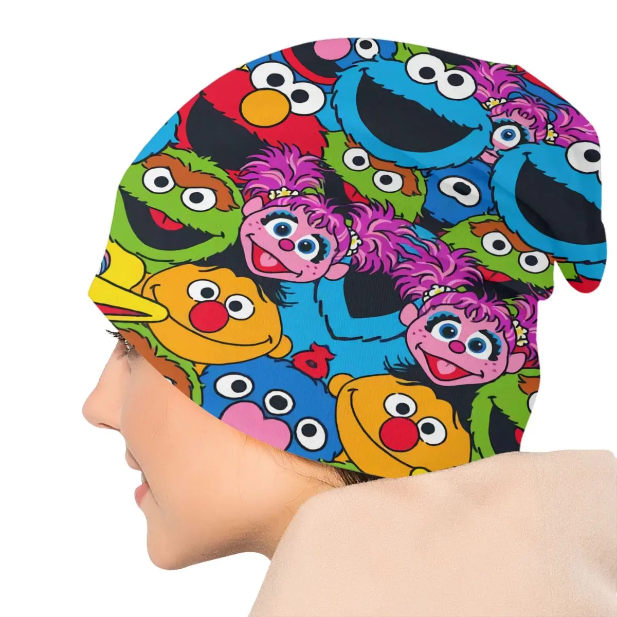 Sesame Street Cookie Monster Bonnet Hats Street Knitting Hat For Men Women Autumn Winter Warm Happy Elmo Skullies Beanies Caps