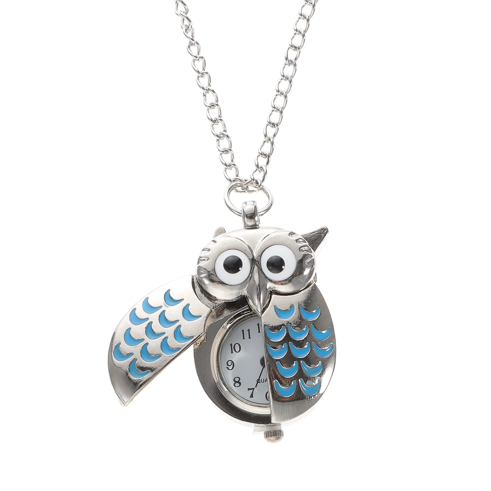 Collana con gufo Orologio da tasca con cartoni animati Movimento al quarzo Cronometraggio accurato Ciondolo alla moda per orologi regalo quotidiani