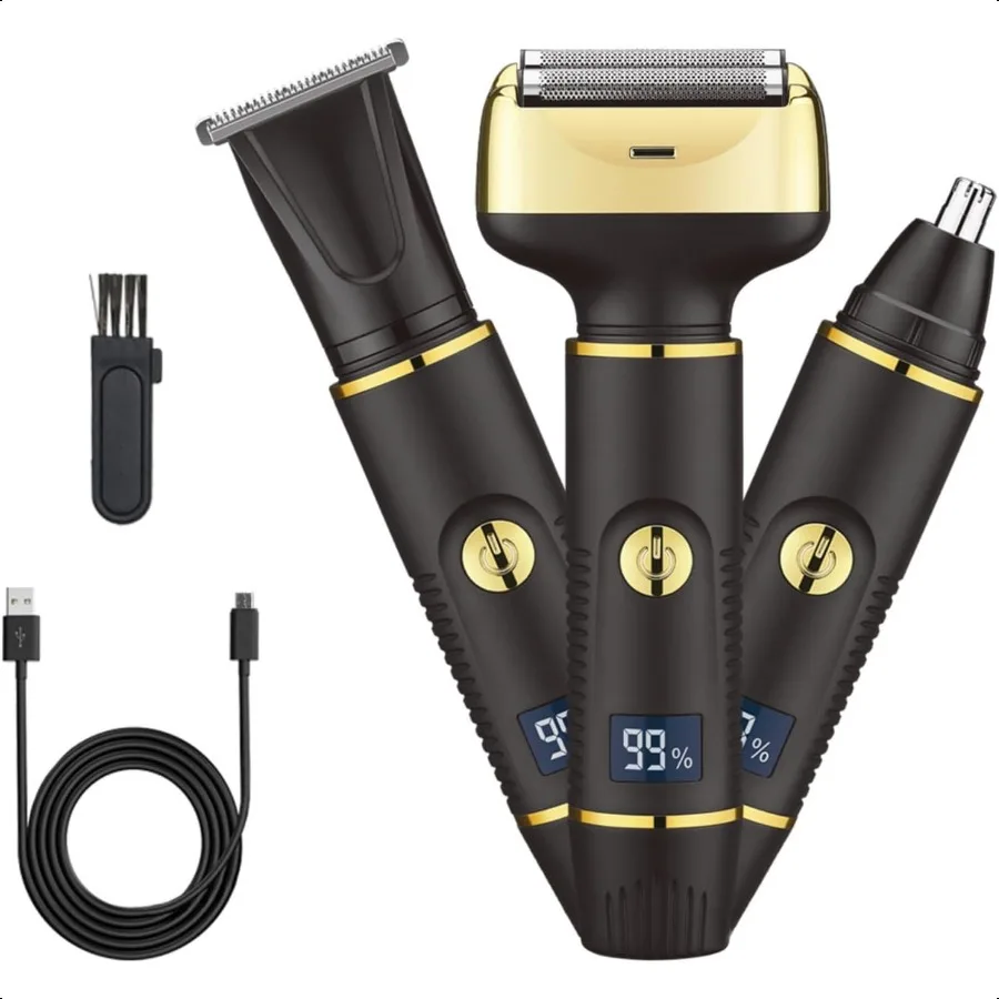 

Electric Razor for Men Women 3in1 Cordl Rechargeable Foil Shaver with LED Display Waterproof Wet Dry Painl Body Razor for Face