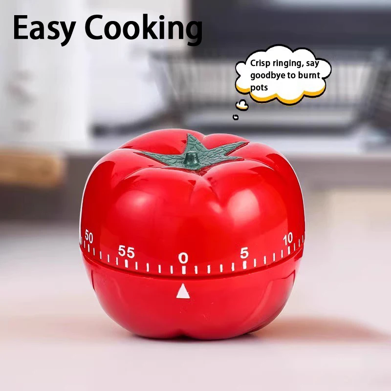 Temporizador de Cozinha SXH em Formato de Tomate, Temporizador Criativo com Corda, Lembrete de Cozinha, Alarme Mecânico de Contagem Regressiva Pomodoro, Ferramenta de Cozinha